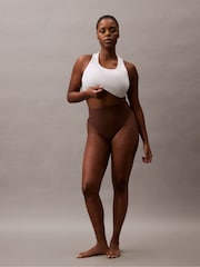 Calvin Klein Brown Stay Put Mesh Thong - Image 2 of 8