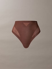 Calvin Klein Brown Stay Put Mesh Thong - Image 7 of 8