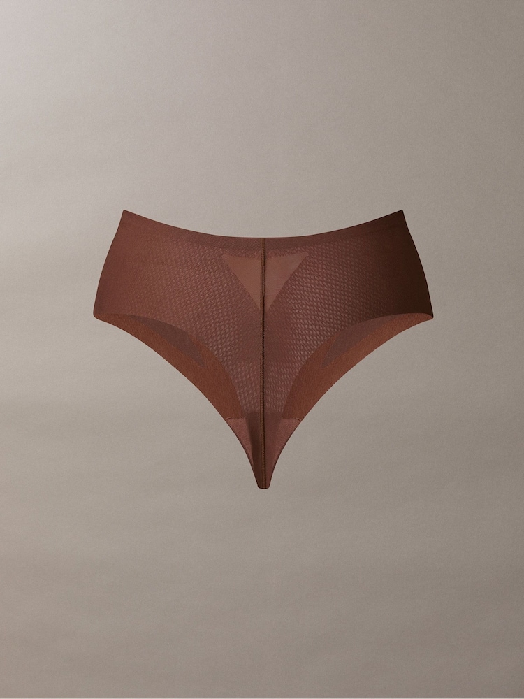 Calvin Klein Brown Stay Put Mesh Thong - Image 8 of 8