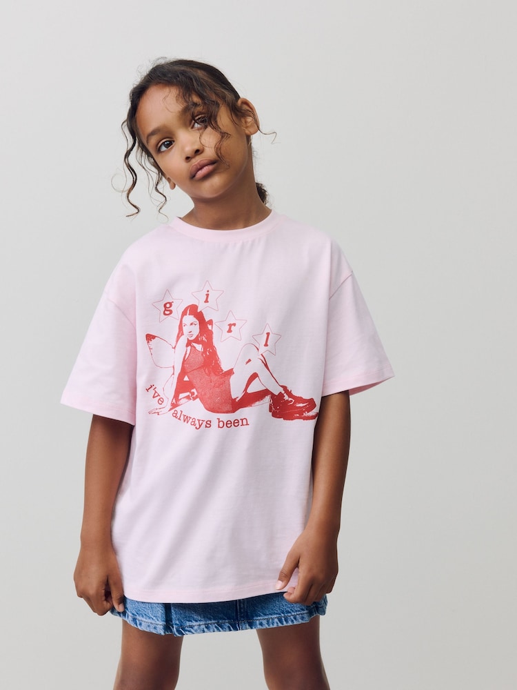 Pink Oversized Olivia Rodrigo License T-Shirt (3-16yrs) - Image 1 of 8