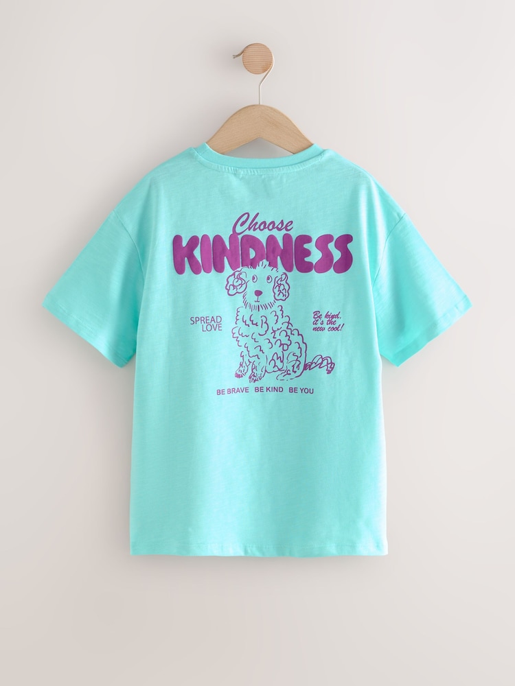 Blue Dog Oversized Graphic Print T-Shirt (3-16yrs) - Image 2 of 4