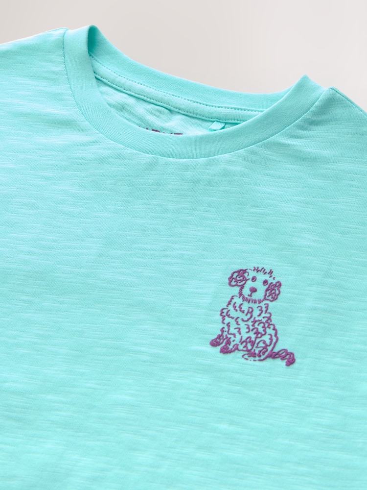 Blue Dog Oversized Graphic Print T-Shirt (3-16yrs) - Image 4 of 4