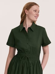 Finery Green Penny Cotton Midi Shirt Dress - Image 3 of 4