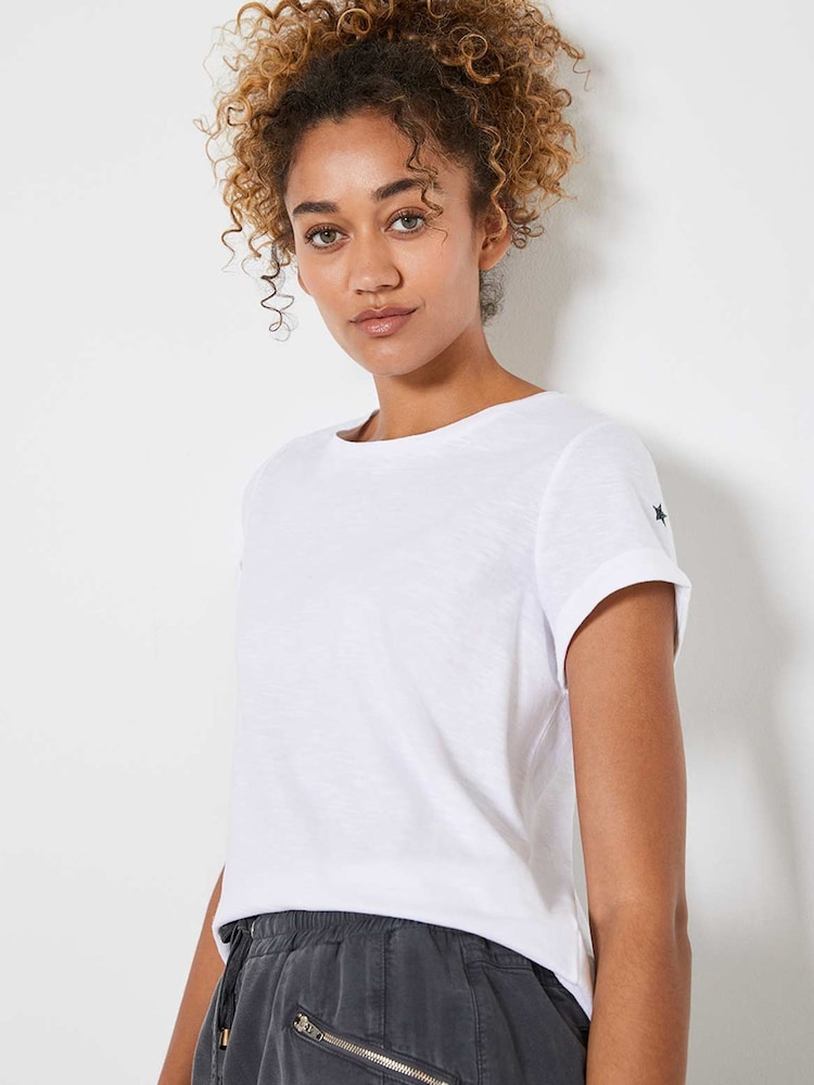Mint Velvet White 100% Cotton Star T-Shirt - Image 1 of 5