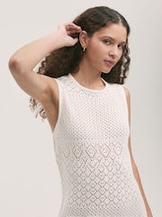 Finery White Zendaya Knitted Sleeveless Dress - Image 4 of 4
