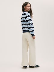 Finery Blue Kate Striped Long Sleeve Cardigan - Image 3 of 4