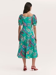 Robe mi-longue à col carré imprimée de marguerites Finery - Image 4 de 4