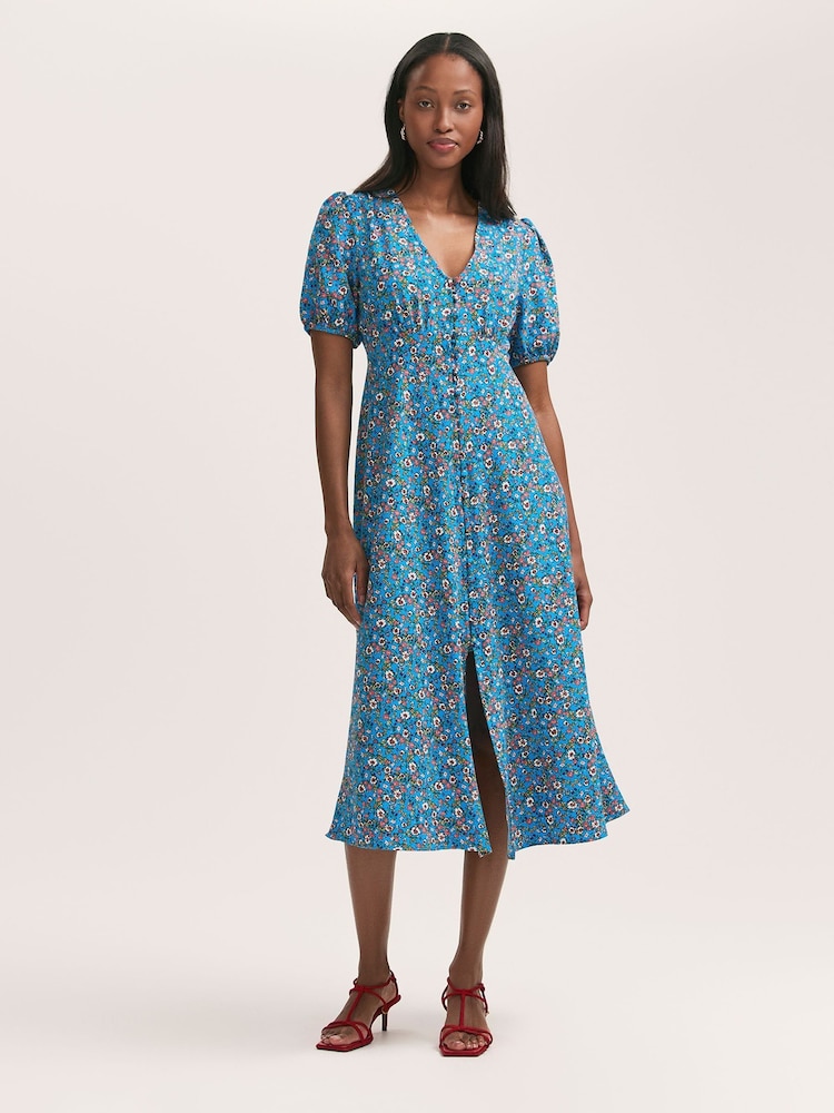 Finery Robyn Floral Print Button Through Midi Dress - Imagen 1 de 4 Finery Robyn Floral Print Button Through Midi Dress - Imagen 1 de 4