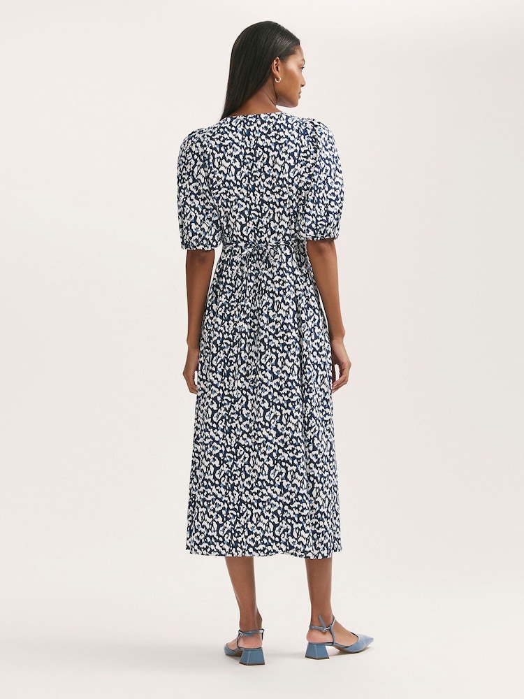 Finery Katie Animal Print Cotton Blend Midi Dress - Image 4 of 4