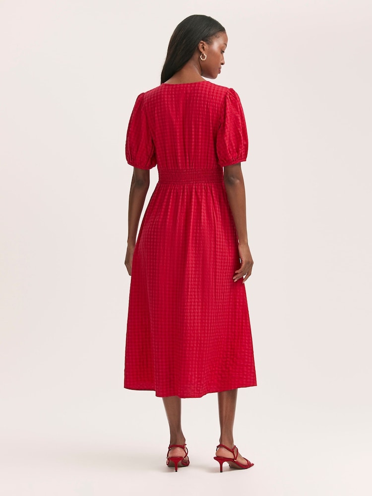 Finery Addison Cotton Seersucker Button Through Midi Dress - Imagen 4 de 4 Finery Addison Cotton Seersucker Button Through Midi Dress - Imagen 4 de 4