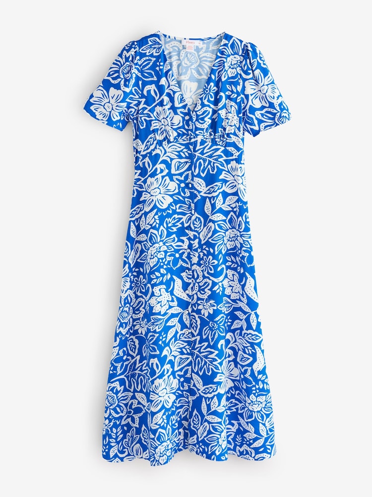 Finery Martina Floral Print Button Through Midi Dress - Imagen 1 de 1