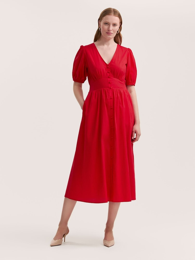 Finery Addison Cotton Button Through Midi Dress - Imagen 1 de 4 Finery Addison Cotton Button Through Midi Dress - Imagen 1 de 4