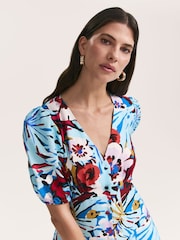 Finery Sarah Floral Print Button Through Midi Dress - Imagen 3 de 4