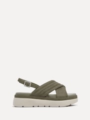 Linzi Green Padded Shae Padded Crossover Flatform Sandals - Image 2 of 5