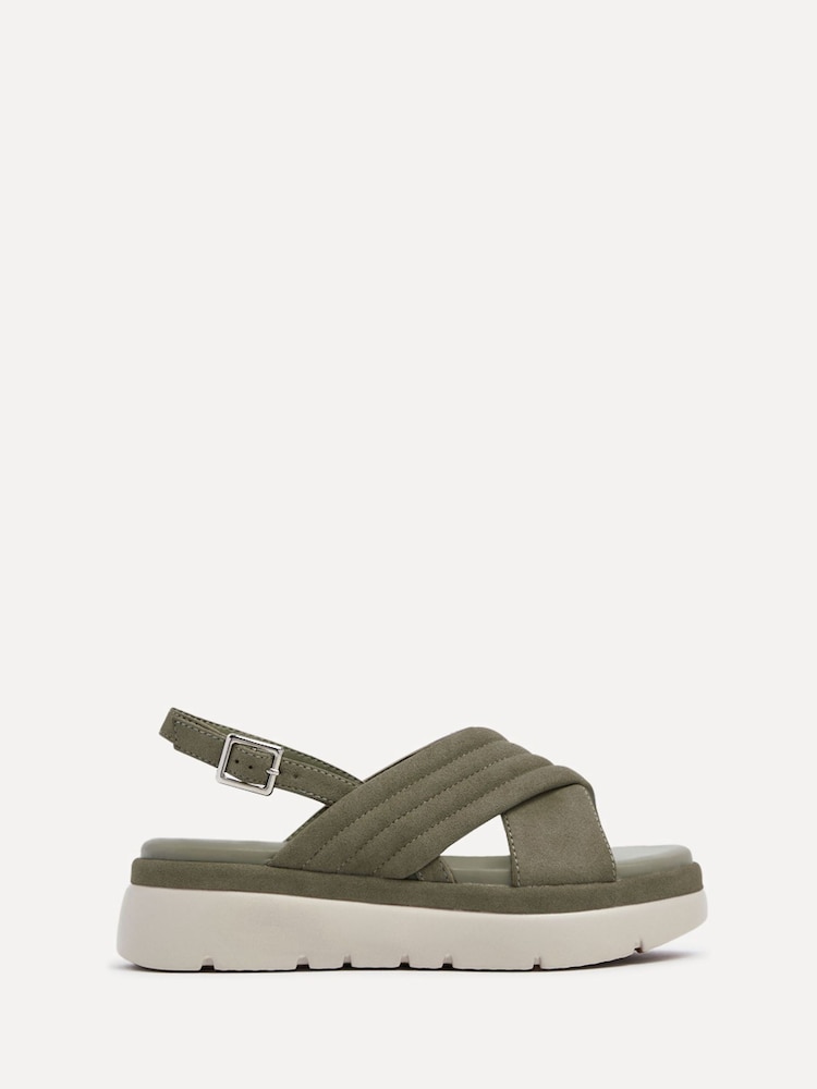 Linzi Green Padded Shae Padded Crossover Flatform Sandals - Image 2 of 5