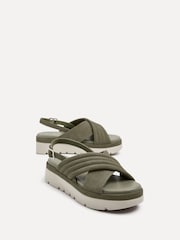 Linzi Green Padded Shae Padded Crossover Flatform Sandals - Image 4 of 5