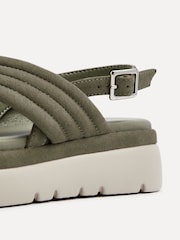 Linzi Green Padded Shae Padded Crossover Flatform Sandals - Image 5 of 5
