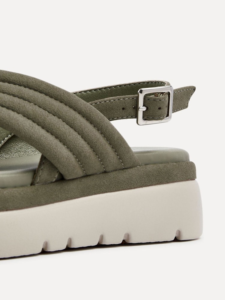 Linzi Green Padded Shae Padded Crossover Flatform Sandals - Image 5 of 5