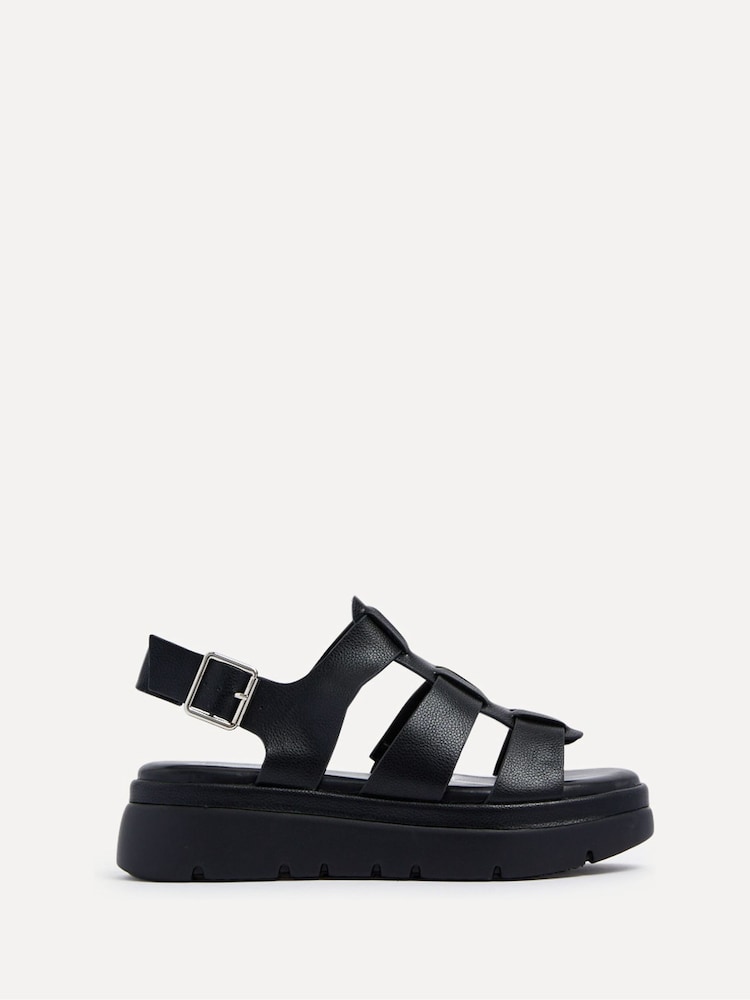 Linzi Black Boston Fisherman Flatform Sandals - Image 2 of 5
