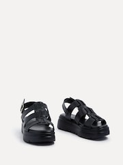 Linzi Black Boston Fisherman Flatform Sandals - Image 3 of 5