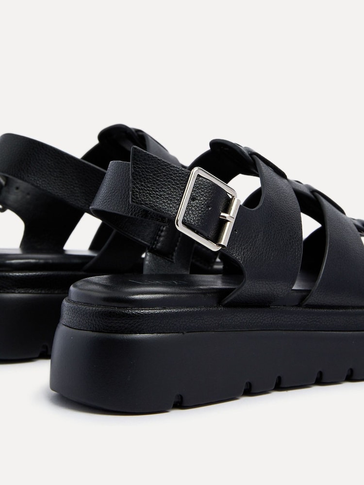 Linzi Black Boston Fisherman Flatform Sandals - Image 5 of 5