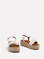 Linzi Nude Twist Plaited Front Strap Raffia Flatform Sandals - Image 4 of 6