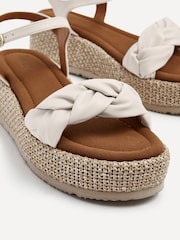 Linzi Nude Twist Plaited Front Strap Raffia Flatform Sandals - Image 5 of 6