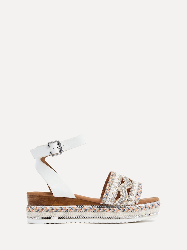 Linzi Boheme Flatform Sandals With Embellished And Sequin Front Strap - Imagen 2 de 5