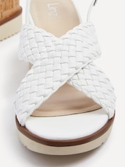 Linzi White Delta Slingback Wedges With Cross-Over Front Strap - Image 4 of 5