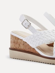 Linzi White Delta Slingback Wedges With Cross-Over Front Strap - Image 5 of 5