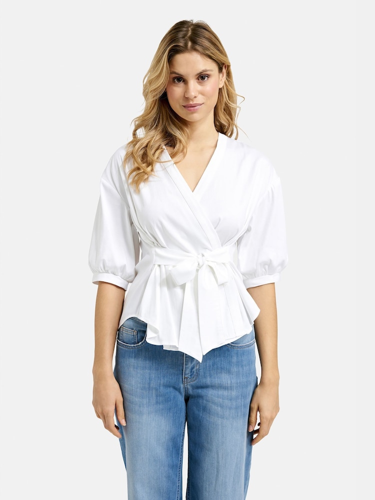 Smith & Soul White Cotton Blouse With Knot Tie - Image 2 of 5