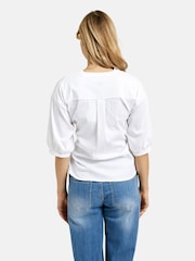 Smith & Soul White Cotton Blouse With Knot Tie - Image 3 of 5