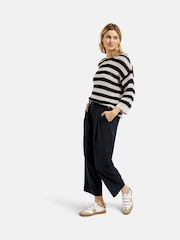 Smith & Soul Blue Striped Round Neck Crochet Pullover Jumper - Image 3 of 4