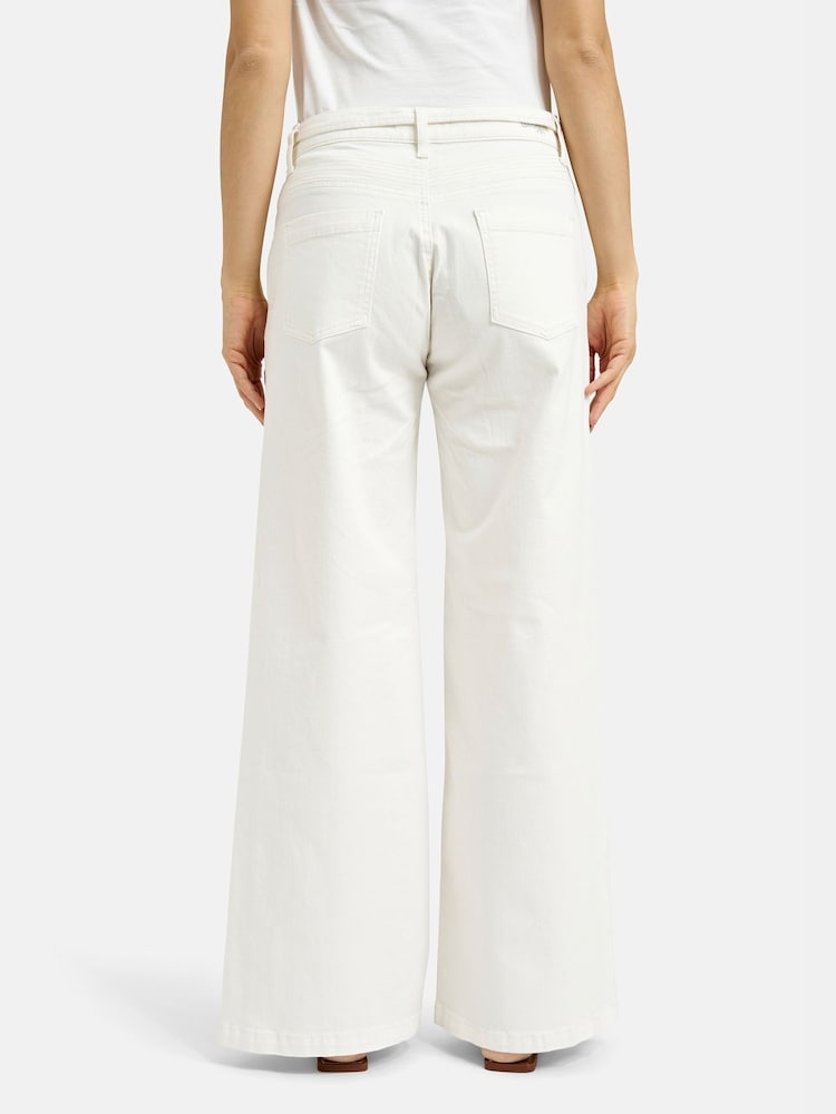 Smith & Soul Cream Wide Leg Jeans - Image 2 of 5 Smith & Soul Cream Wide Leg Jeans - Image 2 of 5