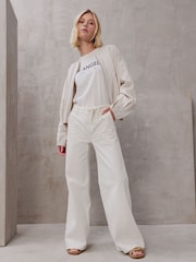 Smith & Soul Cream Wide Leg Jeans - Image 4 of 5