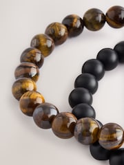 Brown Tigers Eye Sretch Bead Bracelet - Image 2 of 3