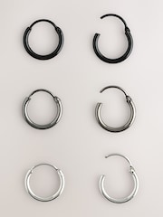 Silberfarben - Mixed Metal Hoop Earrings Pack - Bild 1 von 3