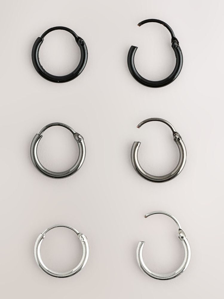 Silberfarben - Mixed Metal Hoop Earrings Pack - Bild 1 von 3