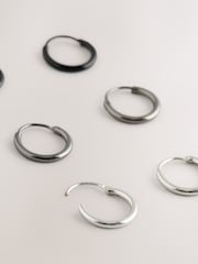 Silberfarben - Mixed Metal Hoop Earrings Pack - Bild 2 von 3