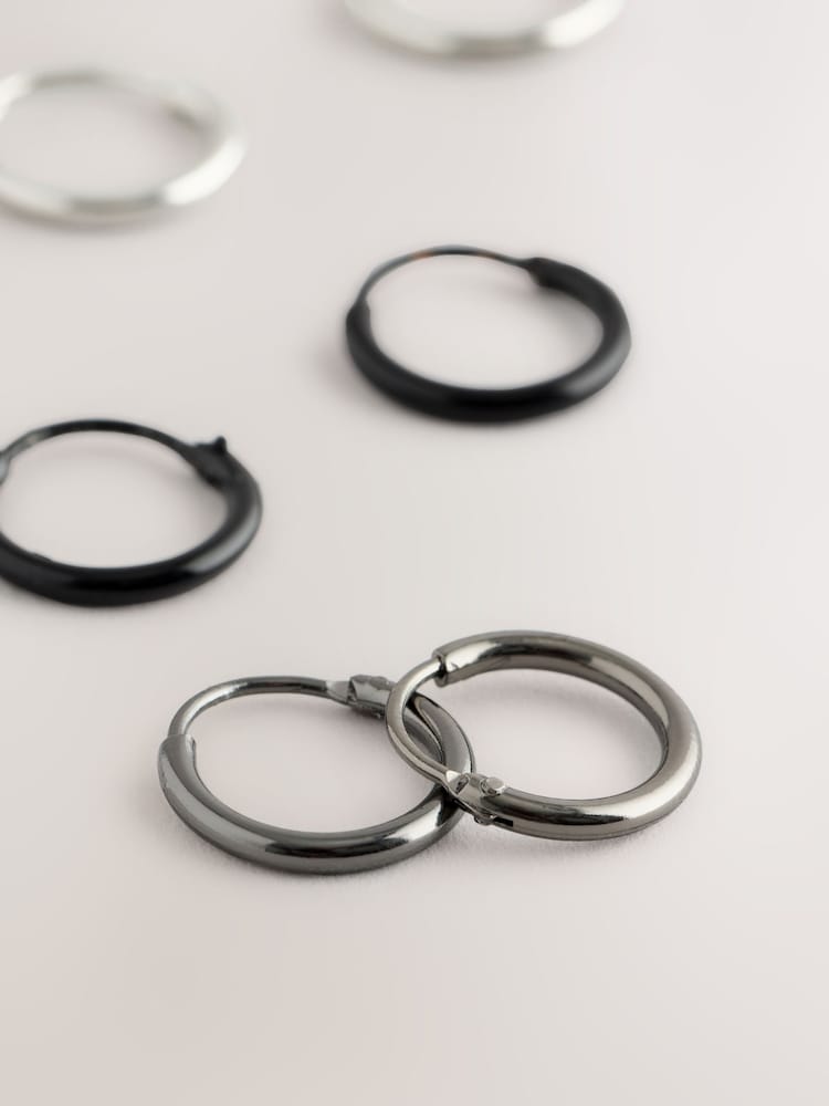 Silberfarben - Mixed Metal Hoop Earrings Pack - Bild 3 von 3