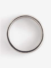 DCK Mens Silver Tone Checker Band Ring - Image 3 of 3