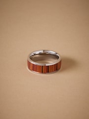Silver Tone Stainless Steel Band Detail Ring - Image 1 of 4