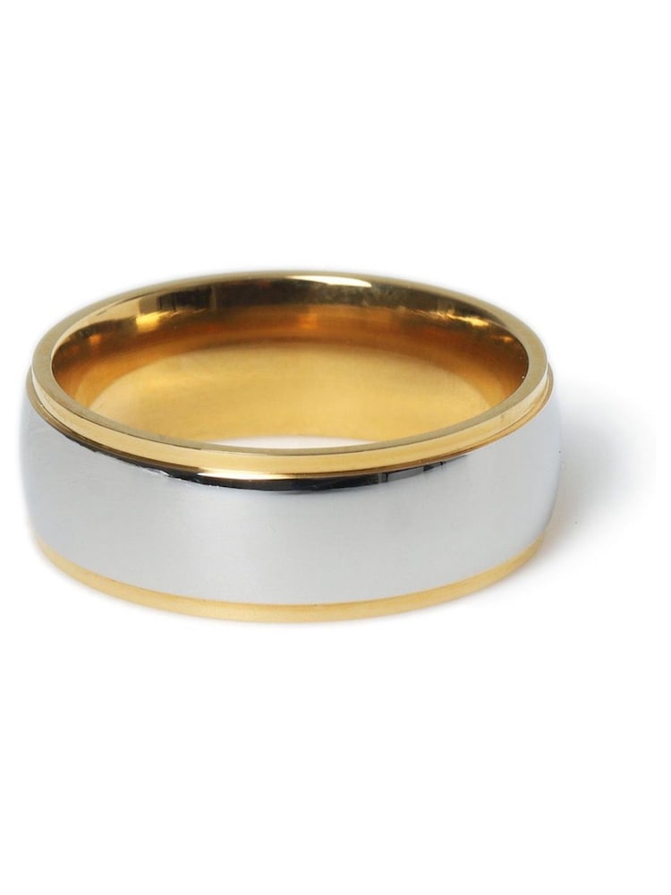 Silver Tone Stainless Steel Two Tone Band Ring - Image 1 of 2