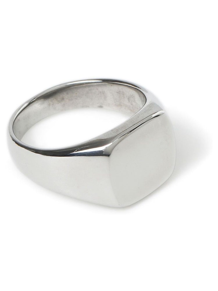 Silver Stainless Steel Signet Ring - Image 2 of 2