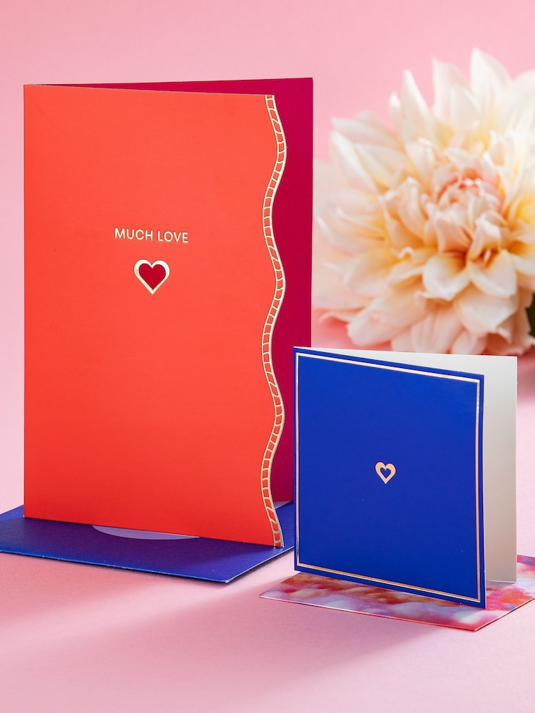 Hallmark Red Blue Premium 'Much Love' Card - Vivid Aura - Image 1 of 5