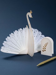 Hallmark White Gold Premium 3D White Swan Greeting Card - Paper Fables - Image 1 of 6