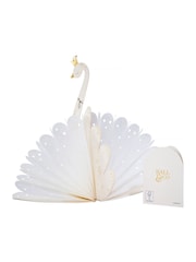 Hallmark White Gold Premium 3D White Swan Greeting Card - Paper Fables - Image 2 of 6