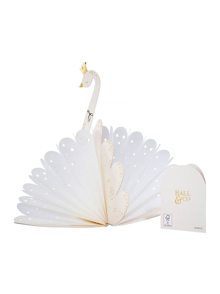 Hallmark White Gold Premium 3D White Swan Greeting Card - Paper Fables - Image 2 of 6