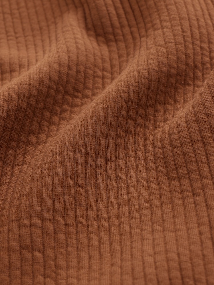 Chestnut Brown Linear Texture Hoodie - Image 3 of 3 Chestnut Brown Linear Texture Hoodie - Image 3 of 3