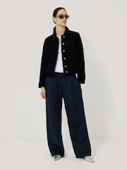 Jigsaw Blue 100% Linen Drawstring Trousers - Image 5 of 6